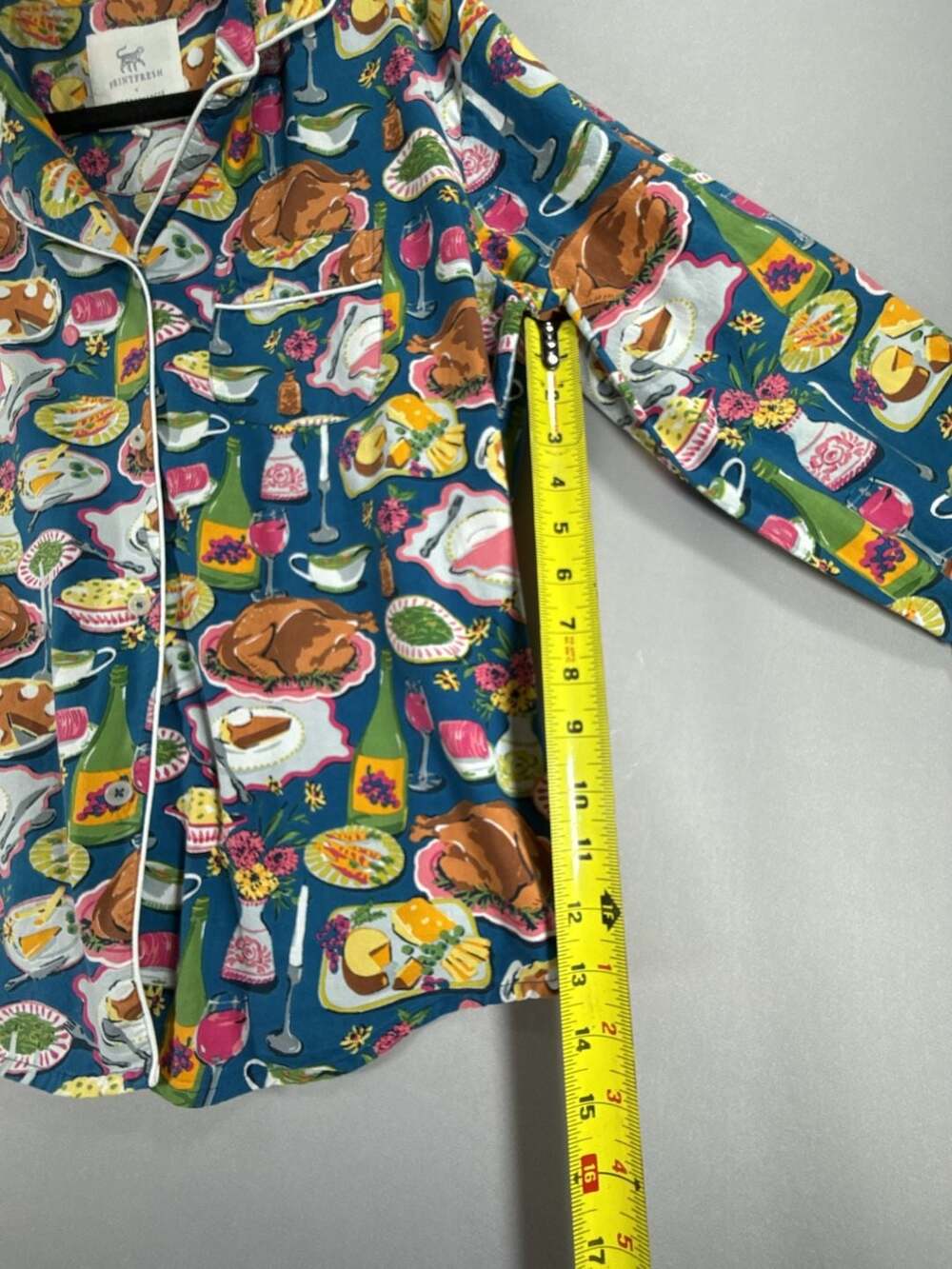 Printfresh x Anthropologie Festive Feast Thanksgiving Dinner Long Sleeve Pajama - Picture 6 of 16